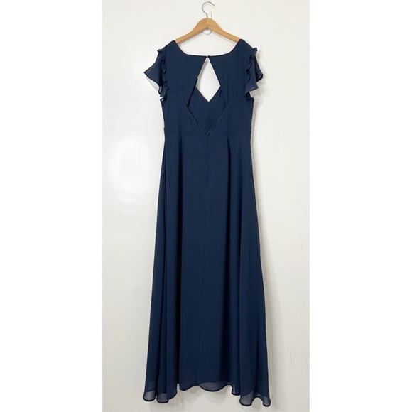 ModCloth Navy Blue You're Flowing Places Maxi Dress Size 14 - Picture 8 of 12